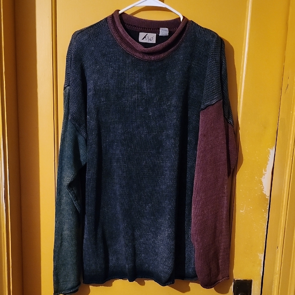Kiyo Men's Colorblock Crewneck Sweater
